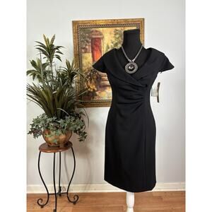 Willow Glenn Women Dress Black 4P Cap Sleeve Rushed Clueless Preppy Academia